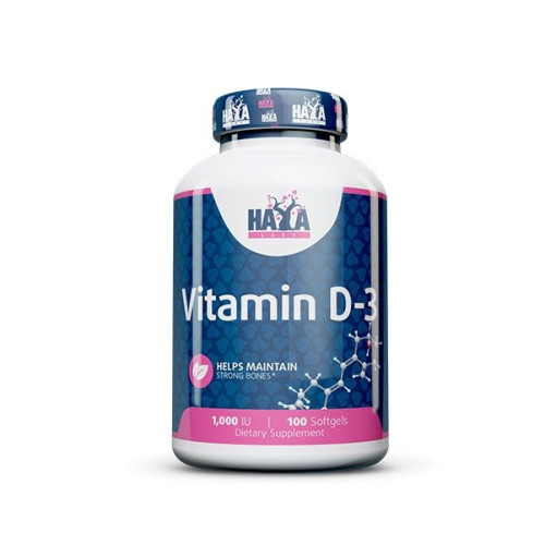 Haya Labs Vitamin D3 for Healthy and Strong Bones 1000 i.u. 100 Capsules