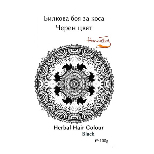 Henna Fox Herbal Hair Dye Black Color 3.53 oz (100 g)
