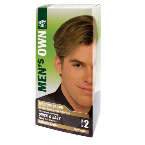 Hennaplus Men's Own Hair Dye for Men for Light Blond to Dark Blond Hair Color Medium Blond