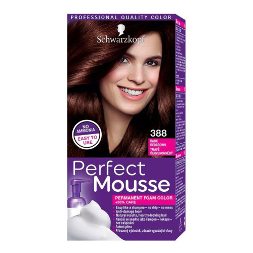Schwarzkopf Perfect Mousse Permanent Ammonia-Free Mousse Hair Dye Dark Red-Brown 388