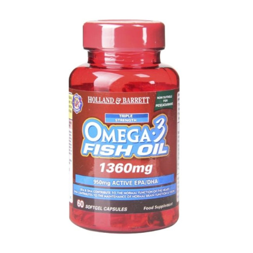 Holland and Barrett Omega-3 Triple Concentrated Fish Oil 1360 mg 60 Capsules