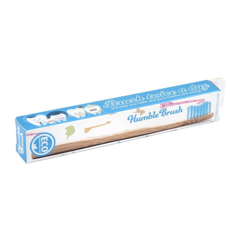 Humble Brush Bamboo Toothbrush for Children Color Blue 1 pc