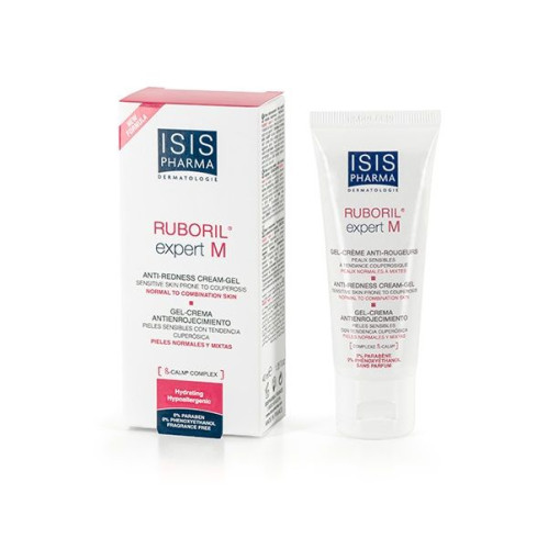 Isis Pharma Ruboril Expert M Moisturizing Gel Cream for Reddened Skin with Soothing Effect 1.35 fl oz (40 ml)