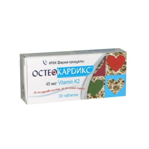 Itec Pharma Osteocardix for Healthy Teeth and Bones in Osteoporosis 45 mcg 30 Tablets