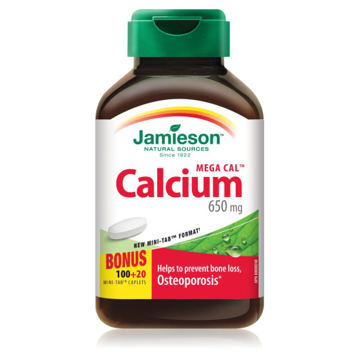 Jamieson Mega Calcium 650 mg 100+20 Tablets