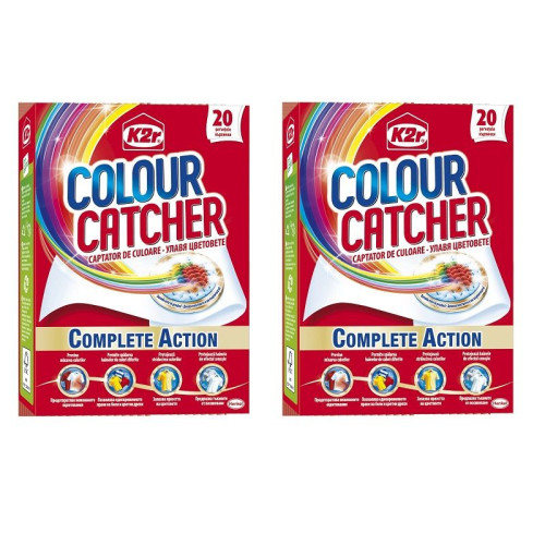 K2r Color Catcher Wipes Against Unwanted Color Transfer in Laundry 2 x 20 pcs