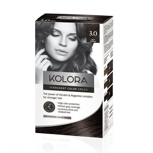 Kolora Long-Lasting Cream Hair Dye 3.0 Rich Brown