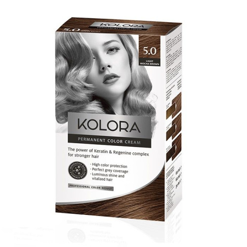 Kolora Long-Lasting Cream Hair Dye 5.0 Light Mocha