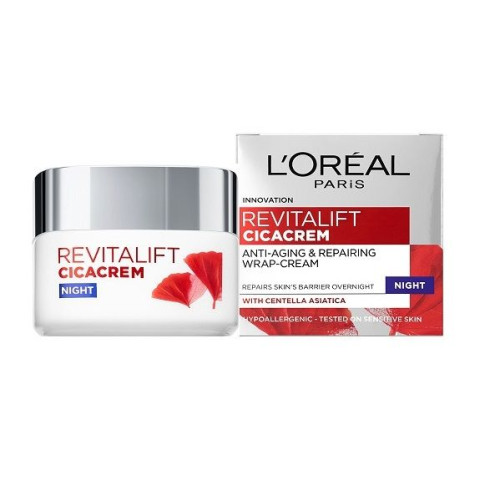 L'oreal Revitalift Cica Cream Anti-Wrinkle Night Cream 1.69 fl oz (50 ml)