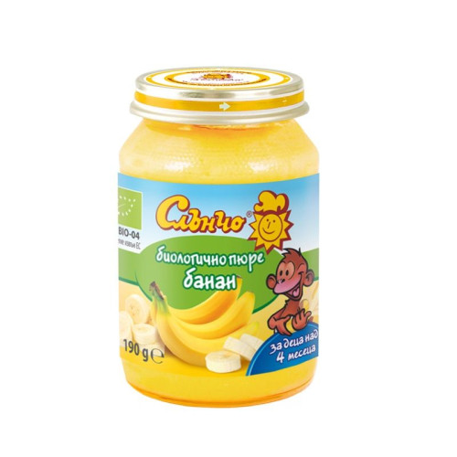 Slancho Organic Banana Puree for Children 4+ Months 6.7 oz (190 g) - 4433