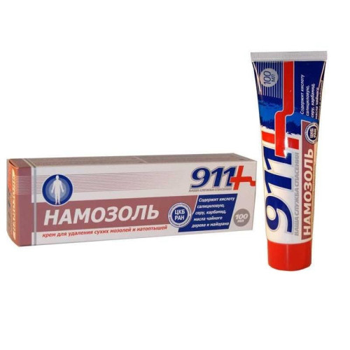 911 Namazol Cosmetic Cream with Softening Effect for the Treatment of Calluses and Skin Hardening 3.38 fl oz (100 ml)