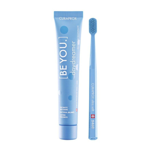 Curaprox Daydreamer Promo Set Toothbrush and Whitening Toothpaste with Blackberry and Licorice Flavor