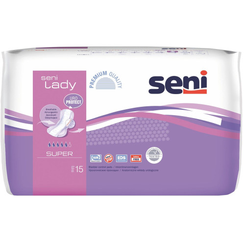 Seni Lady Super Urological Pads for Women with Light and Moderate Incontinence 15 pcs