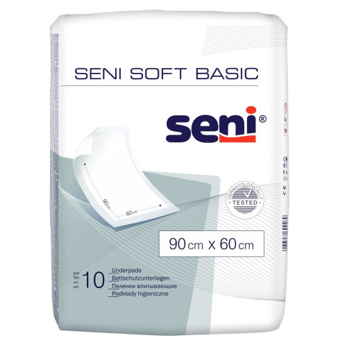 Seni Soft Basic Absorbent Hygienic Sheets 35.43"/23.62" (90/60 cm) 10 pcs