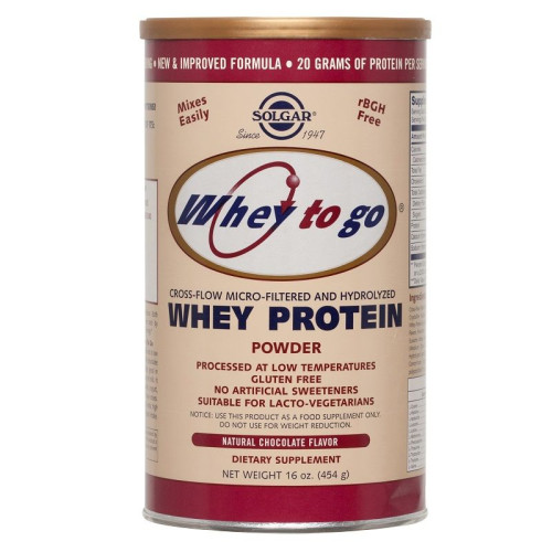 Solgar Whey to Go Whey Protein Chocolate for Muscle Mass 16.01 oz (454 g)