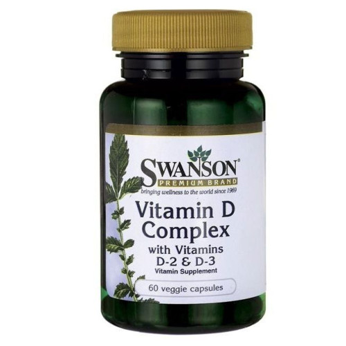 Swanson Vitamin D2 and D3 Complex for Health and Vitality 60 Capsules