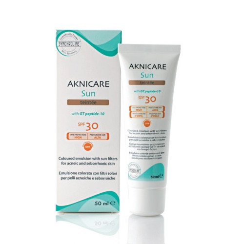 Synchroline Aknicare Teintee Tinted Sunscreen Emulsion for acne-prone and Oily Skin SPF 30 1.69 fl oz (50 ml)