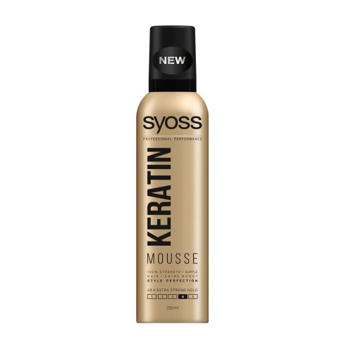 Syoss Keratin Hair Mousse for Extra Strong Hold 8.45 fl oz (250 ml)