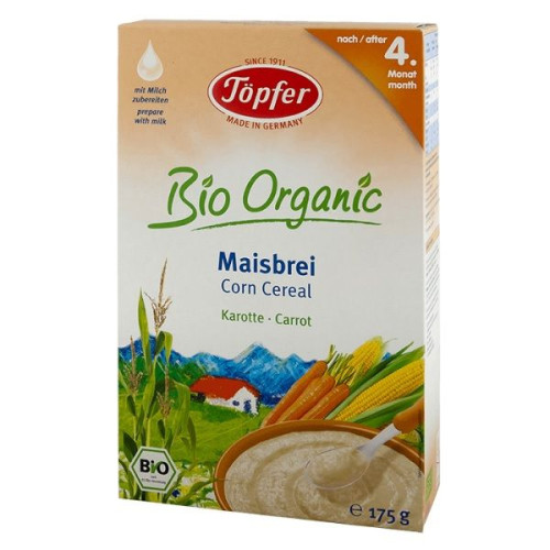 Topfer Dairy-free Organic Vegetable Porridge with Corn and Carrots for Children 4+ Months 6.17 oz (175 g)