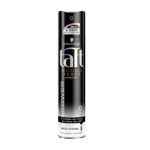 Taft Invisible Power Hair Spray with three-stage Action for Mega Strong Hold 8.45 fl oz (250 ml)