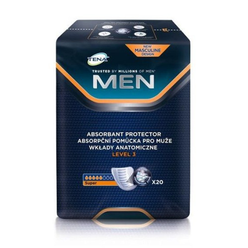 Tena Men Super Level 3 Urinary Pads for Men 20 pcs
