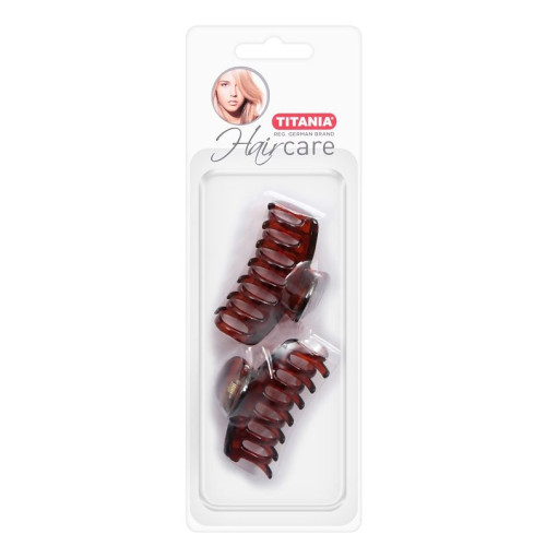 Titania Hair Care Amber Pattern Hair Clip Model 7957B 2 pcs