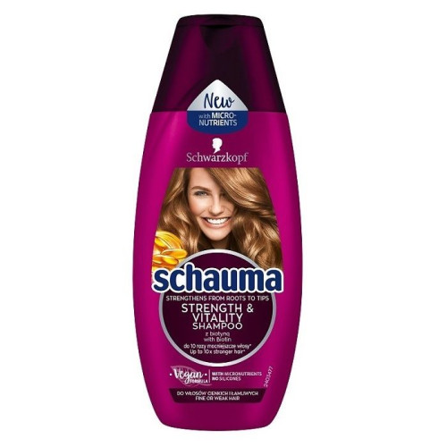 Schauma Strength and Vitality Strengthening Shampoo for Thin and Weak Hair 13.53 fl oz (400 ml)