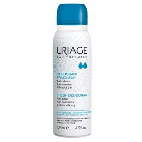 Uriage Refreshing Deodorant Against Sweating with Potassium Alum for Sensitive Skin Without Aluminum Salts 4.23 fl oz (125 ml)