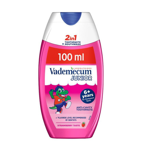 Vademecum Junior 2 in 1 Children's Toothpaste and Mouthwash Children 6+ Strawberry 3.38 fl oz (100 ml)