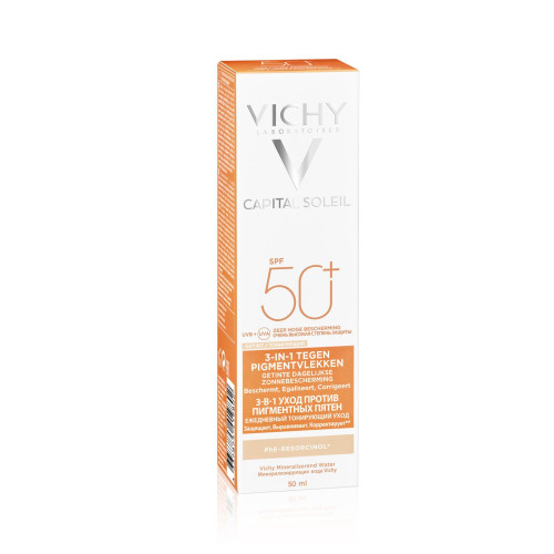 Vichy Ideal Soleil Sunscreen Tinted Cream Protecting Against Pigmentation Spots 3-in-1 SPF 50 1.69 fl oz (50 ml)