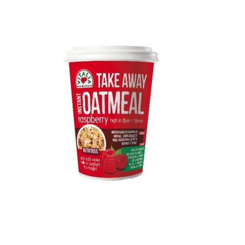Vitalia Take Away Oatmeal with Raspberry Oatmeal Breakfast with Raspberries 3 oz (85 g)
