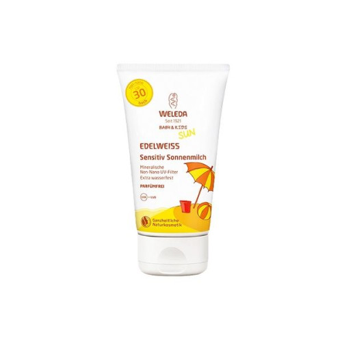 Weleda Sun Baby and Kids Sun Protection Lotion with Edelweiss for Sensitive Skin SPF 30 5.07 fl oz (150 ml)