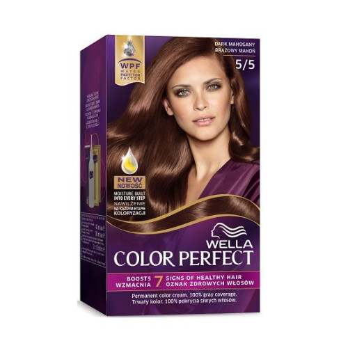 Wella Color Perfect Permanent Cream Hair Dye Rich Dark Mahogany Color 5/5