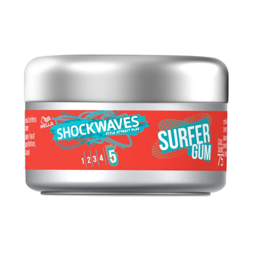 Wella Shockwaves Surfer Gum 5 Texturizing Cream for Short to Medium Hair Extra Strong Hold 2.54 fl oz (75 ml)