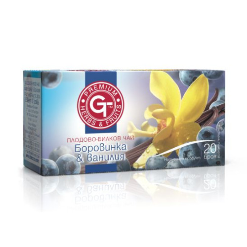 GT Fruit Herbal Tea with Blueberry and Vanilla for a Refreshing Effect 0.05 oz (1.5 g) 20 Filter Bags