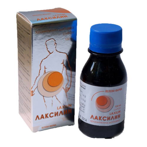 Velev Pharma Laxilin Syrup for Difficult Bowel Movements and Chronic Constipation 3.38 fl oz (100 ml)