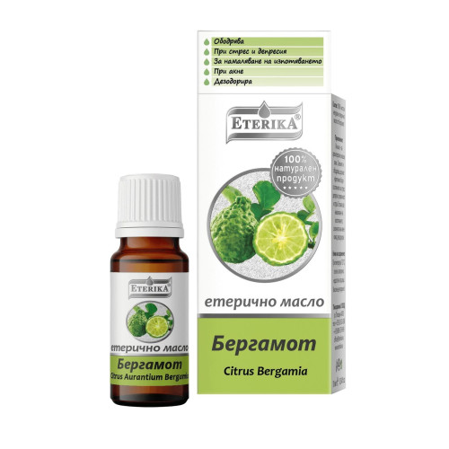 Eterika Natural Bergamot Essential Oil for Healthy Skin 0.34 fl oz (10 ml)