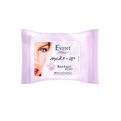 Event Make-up Cleansing Wet Wipes for Dry Skin with Jojoba 20 pcs