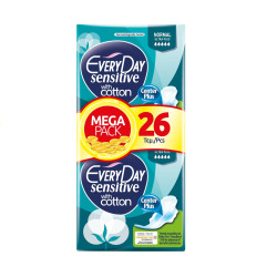 Everyday Sensitive Cotton Normal Ultra Plus Mega Set Sanitary Pads 26 pcs