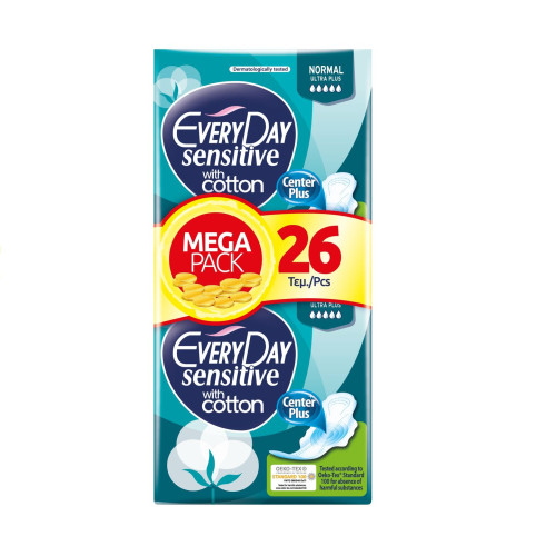 Everyday Sensitive Cotton Normal Ultra Plus Mega Set Sanitary Pads 26 pcs