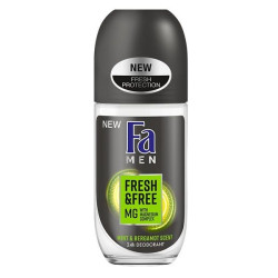 Fa Men Fresh and Free Roll-On Antiperspirant for Men with Mint and Bergamot Scent 1.69 fl oz (50 ml)