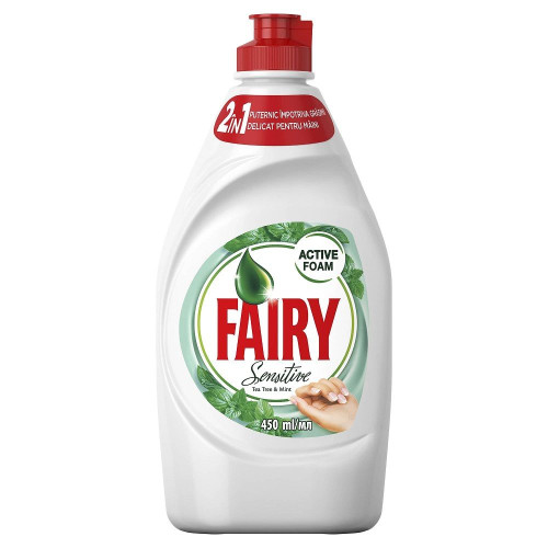 Fairy Sensitive Dishwashing Liquid with Tea Tree and Mint 15.22 fl oz (450 ml)