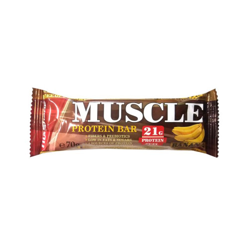 Muscle Protein Bar Protein Dessert with Stevia and Banana Flavor 2.47 oz (70 g)