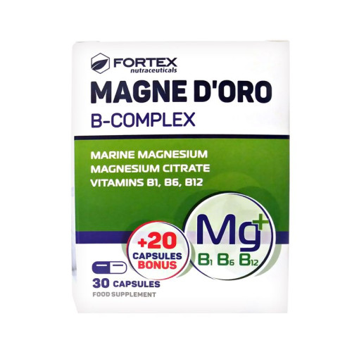 Fortex Magne D'oro Marine Magnesium B-Complex for Fatigue 30 + 20 Capsules