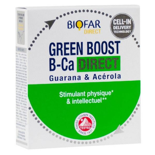 Biofar Direct Green Boost Physical and Intellectual Stimulant with Fruit Flavor 14 Sachets