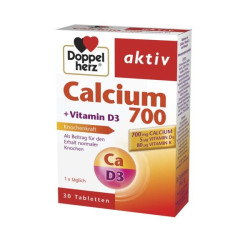 Doppelherz Active Calcium 700 + Vitamins D + K for Healthy Bones and Tendons 30 Capsules