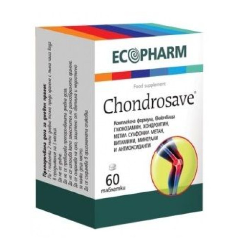 Ecopharm Chondrosave for Healthy Joints and Bones in Osteoarthritis 60 Tablets