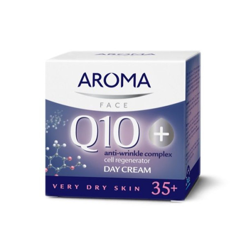 Aroma Face Q10+ Day Cream for Very Dry Skin Anti-Wrinkle Slows Down Aging 1.69 fl oz (50 ml)