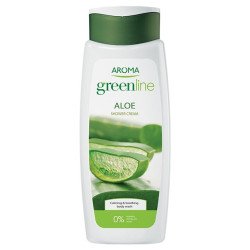 Aroma Greenline Refreshing Body Shower Cream for Deep Care with Aloe Vera 13.53 fl oz (400 ml)