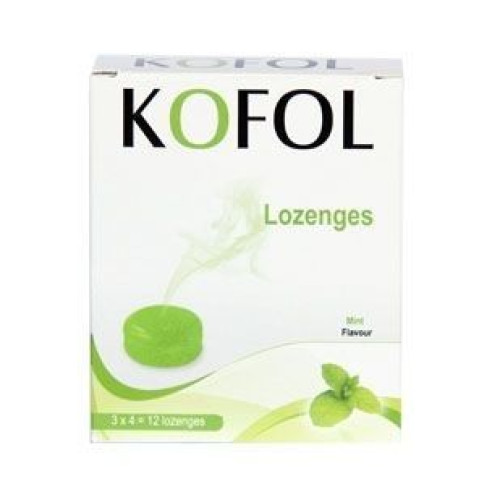 Charak Kofol Lozenges for Sore Throat Cough and Runny Nose with Mint 12 pcs